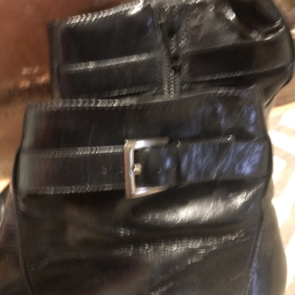 Black booties with fun buckle accessory! - Picture 2 of 2
